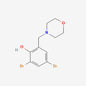 molecular formula C11H13Br2NO2 B14642378 2,4-Dibromo-6-[(morpholin-4-yl)methyl]phenol CAS No. 53500-66-6