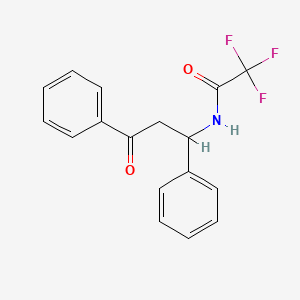 molecular formula C17H14F3NO2 B1464240 2,2,2-trifluoro-N-(3-oxo-1,3-diphenylpropyl)acetamide CAS No. 1353500-64-7