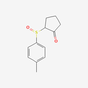 molecular formula C12H14O2S B14642404 Cyclopentanone, 2-[(4-methylphenyl)sulfinyl]- CAS No. 56146-65-7