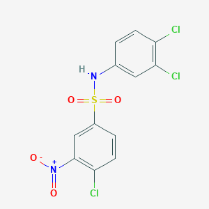 molecular formula C12H7Cl3N2O4S B14642458 Benzenesulfonamide, 4-chloro-N-(3,4-dichlorophenyl)-3-nitro- CAS No. 53484-28-9