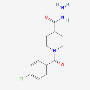 molecular formula C13H16ClN3O2 B1464246 1-(4-Chlorobenzoyl)piperidine-4-carbohydrazide CAS No. 859154-35-1