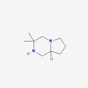 molecular formula C9H18N2 B1464250 (8AS)-3,3-Dimethyloctahydropyrrolo[1,2-a]pyrazine CAS No. 1072102-38-5