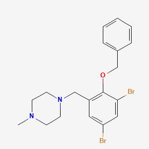 molecular formula C19H22Br2N2O B14642543 1-{[2-(Benzyloxy)-3,5-dibromophenyl]methyl}-4-methylpiperazine CAS No. 53500-60-0