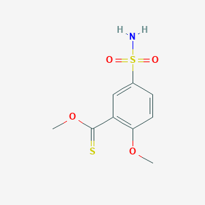 molecular formula C9H11NO4S2 B14642562 O-Methyl 2-methoxy-5-sulfamoylbenzene-1-carbothioate CAS No. 54670-59-6