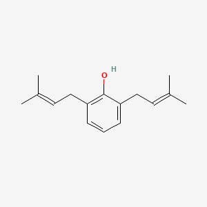 molecular formula C16H22O B14642632 2,6-Bis(3-methylbut-2-en-1-yl)phenol CAS No. 56850-70-5