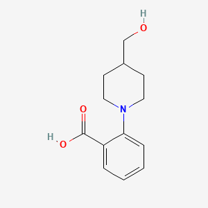 molecular formula C13H17NO3 B1464269 2-[4-(Hydroxymethyl)piperidin-1-yl]benzoic acid CAS No. 1275797-20-0