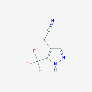 molecular formula C6H4F3N3 B1464278 2-(3-(trifluoromethyl)-1H-pyrazol-4-yl)acetonitrile CAS No. 1314907-34-0