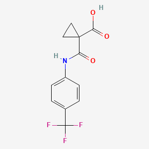 molecular formula C12H10F3NO3 B1464284 1-(4-Trifluoromethylphenylcarbamoyl)cyclopropanecarboxylic acid CAS No. 113136-89-3
