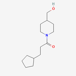 molecular formula C14H25NO2 B1464293 3-Cyclopentyl-1-[4-(hydroxymethyl)piperidin-1-yl]propan-1-one CAS No. 1179725-63-3