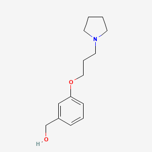 molecular formula C14H21NO2 B1464294 {3-[3-(Pyrrolidin-1-yl)propoxy]phenyl}methanol CAS No. 1274717-63-3