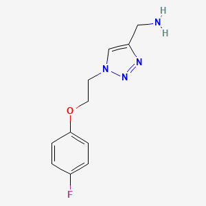 molecular formula C11H13FN4O B1464298 {1-[2-(4-fluorophenoxy)ethyl]-1H-1,2,3-triazol-4-yl}methanamine CAS No. 1270977-17-7