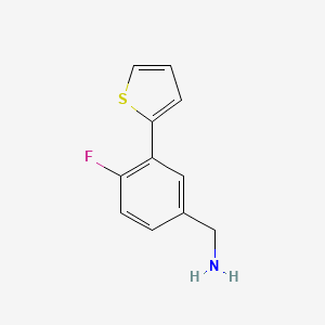 molecular formula C11H10FNS B1464314 (4-Fluoro-3-(thiophen-2-yl)phenyl)methanamine CAS No. 1249105-75-6