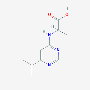 molecular formula C10H15N3O2 B1464330 2-{[6-(Propan-2-yl)pyrimidin-4-yl]amino}propanoic acid CAS No. 1527465-13-9