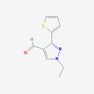 molecular formula C10H10N2OS B1464332 1-ethyl-3-(thiophen-2-yl)-1H-pyrazole-4-carbaldehyde CAS No. 1250180-54-1