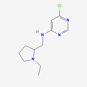 molecular formula C11H17ClN4 B1464333 6-chloro-N-[(1-ethylpyrrolidin-2-yl)methyl]pyrimidin-4-amine CAS No. 1249717-31-4