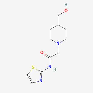 molecular formula C11H17N3O2S B1464336 2-[4-(hydroxymethyl)piperidin-1-yl]-N-(1,3-thiazol-2-yl)acetamide CAS No. 1460289-94-4