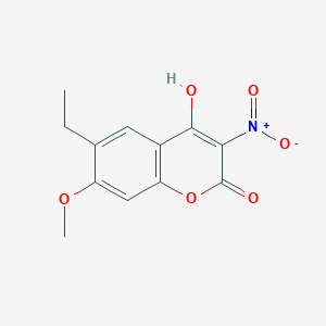 6-Ethyl-4-hydroxy-7-methoxy-3-nitro-2H-1-benzopyran-2-one