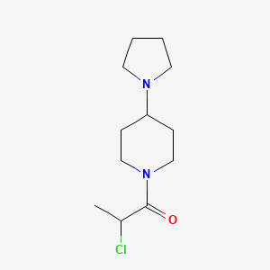 molecular formula C12H21ClN2O B1464346 2-Chloro-1-[4-(pyrrolidin-1-yl)piperidin-1-yl]propan-1-one CAS No. 1178435-29-4