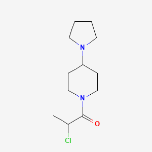 molecular formula C12H21ClN2O B1464346 1-(4-(Pyrrolidin-1-yl)piperidin-1-yl)-2-chlorpropan-1-on CAS No. 1178435-29-4