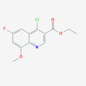 molecular formula C13H11ClFNO3 B1464352 Ethyl 4-chloro-6-fluoro-8-methoxyquinoline-3-carboxylate CAS No. 1174226-64-2