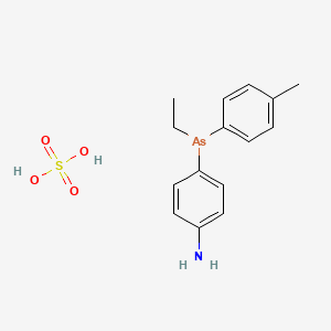 4-[Ethyl-(4-methylphenyl)arsanyl]aniline;sulfuric acid