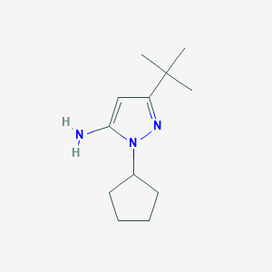 molecular formula C12H21N3 B1464360 3-(叔丁基)-1-环戊基-1H-吡唑-5-胺 CAS No. 1200123-54-1