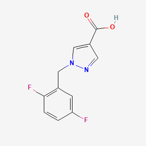molecular formula C11H8F2N2O2 B1464373 1-[(2,5-二氟苯基)甲基]-1H-吡唑-4-甲酸 CAS No. 1282172-86-4
