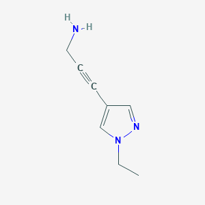 molecular formula C8H11N3 B1464374 3-(1-乙基-1H-吡唑-4-基)丙-2-炔-1-胺 CAS No. 1248657-42-2