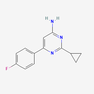 molecular formula C13H12FN3 B1464378 2-Cyclopropyl-6-(4-fluorophenyl)pyrimidin-4-amine CAS No. 1305238-15-6