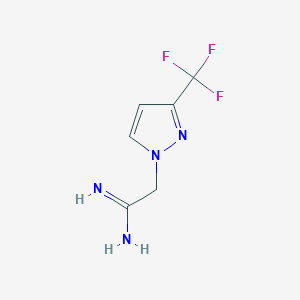 molecular formula C6H7F3N4 B1464389 2-(3-(三氟甲基)-1H-吡唑-1-基)乙酰亚胺 CAS No. 1247416-74-5