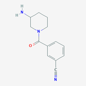 molecular formula C13H15N3O B1464391 3-(3-Aminopiperidine-1-carbonyl)benzonitrile CAS No. 1291555-71-9