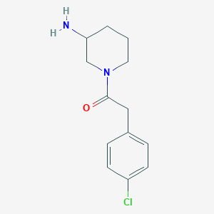 molecular formula C13H17ClN2O B1464395 1-(3-Aminopiperidin-1-yl)-2-(4-chlorophenyl)ethan-1-one CAS No. 1305886-04-7