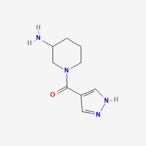 molecular formula C9H14N4O B1464398 1-(1H-pyrazole-4-carbonyl)piperidin-3-amine CAS No. 1248273-90-6