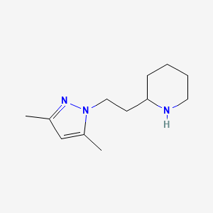 molecular formula C12H21N3 B1464399 2-[2-(3,5-二甲基-1H-吡唑-1-基)乙基]哌啶 CAS No. 1251369-45-5