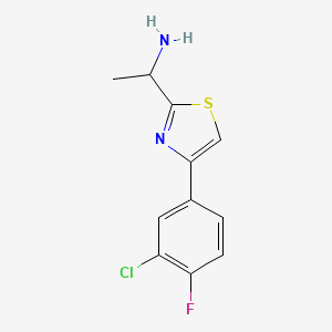 molecular formula C11H10ClFN2S B1464426 1-[4-(3-氯-4-氟苯基)-1,3-噻唑-2-基]乙胺 CAS No. 1248704-84-8