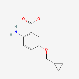 molecular formula C12H15NO3 B1464435 2-Amino-5-cyclopropylmethoxybenzoic acid methyl ester CAS No. 1247581-66-3