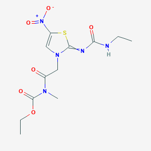 ethyl N-[2-[2-(ethylcarbamoylimino)-5-nitro-1,3-thiazol-3-yl]acetyl]-N-methylcarbamate