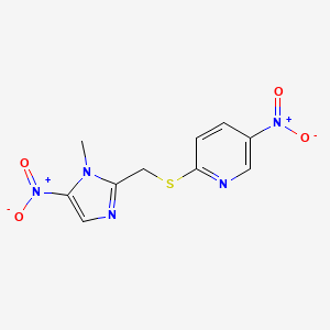 molecular formula C10H9N5O4S B14644430 2-{[(1-Methyl-5-nitro-1H-imidazol-2-yl)methyl]sulfanyl}-5-nitropyridine CAS No. 56727-24-3