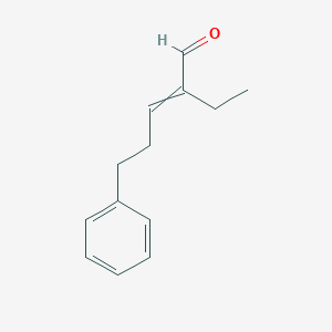 molecular formula C13H16O B14644437 2-Ethyl-5-phenylpent-2-enal CAS No. 56585-21-8