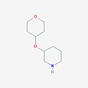 molecular formula C10H19NO2 B1464473 3-((tetrahydro-2H-pyran-4-yl)oxy)piperidine CAS No. 933736-29-9