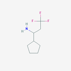 molecular formula C8H14F3N B1464491 1-Cyclopentyl-3,3,3-trifluoropropan-1-amine CAS No. 1249833-80-4