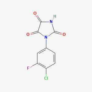 molecular formula C9H4ClFN2O3 B1464516 1-(4-Chloro-3-fluorophenyl)imidazolidine-2,4,5-trione CAS No. 1249751-76-5