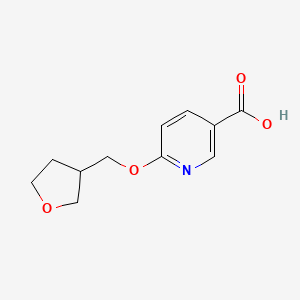 molecular formula C11H13NO4 B1464522 6-((Tetrahydrofuran-3-yl)methoxy)nicotinic acid CAS No. 1250072-90-2