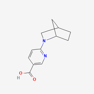 molecular formula C12H14N2O2 B1464523 6-{2-Azabicyclo[2.2.1]heptan-2-yl}pyridine-3-carboxylic acid CAS No. 1248740-09-1