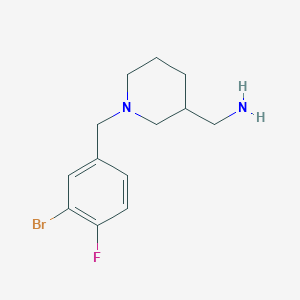 molecular formula C13H18BrFN2 B1464533 {1-[(3-Bromo-4-fluorophenyl)methyl]piperidin-3-yl}methanamine CAS No. 1293227-32-3