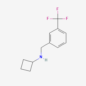 molecular formula C12H14F3N B1464544 N-{[3-(trifluoromethyl)phenyl]methyl}cyclobutanamine CAS No. 1249607-24-6