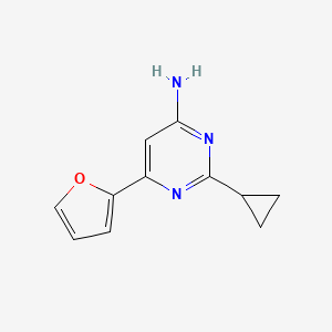 molecular formula C11H11N3O B1464554 2-环丙基-6-(呋喃-2-基)嘧啶-4-胺 CAS No. 1249209-51-5