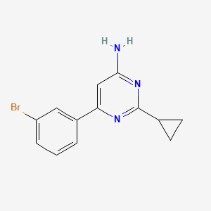 molecular formula C13H12BrN3 B1464555 6-(3-溴苯基)-2-环丙基嘧啶-4-胺 CAS No. 1291412-30-0