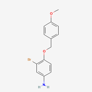 B1464568 3-Bromo-4-(4-methoxybenzyloxy)-phenylamine CAS No. 1290716-13-0