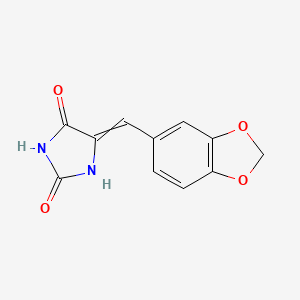 molecular formula C11H8N2O4 B14645682 2,4-Imidazolidinedione, 5-(1,3-benzodioxol-5-ylmethylene)- CAS No. 52036-17-6